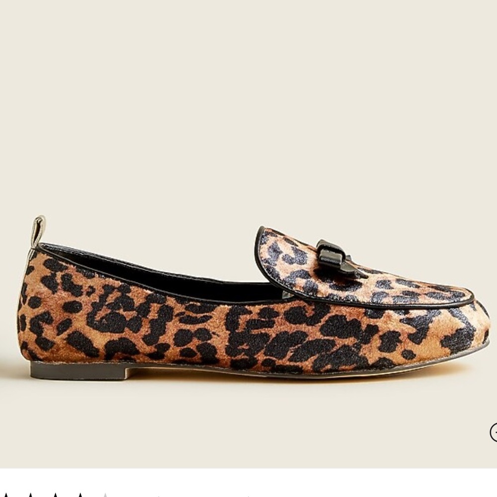🐆 J.Crew crewcuts Leopard Print Loafers with a sweet bow— kids size 4 - Picture 2 of 10